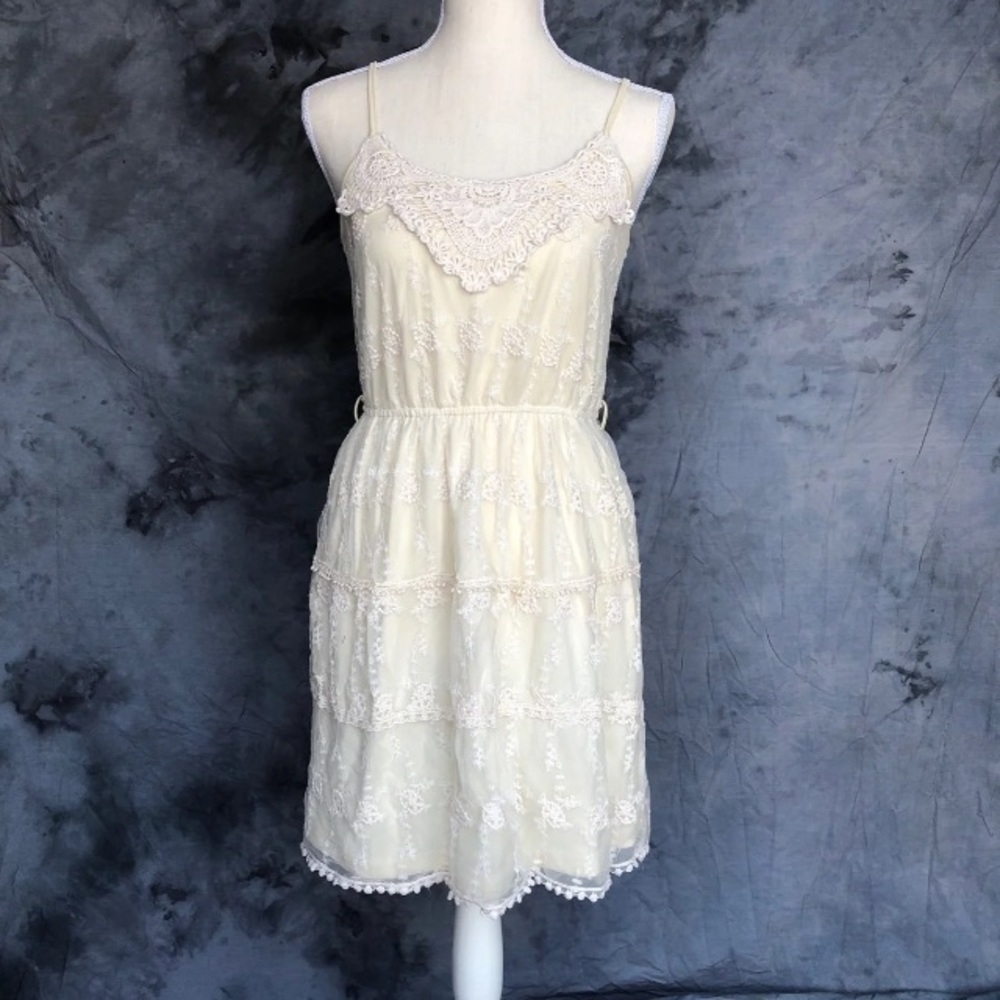 Ultra Pink- Size Medium Dress Cream Colored